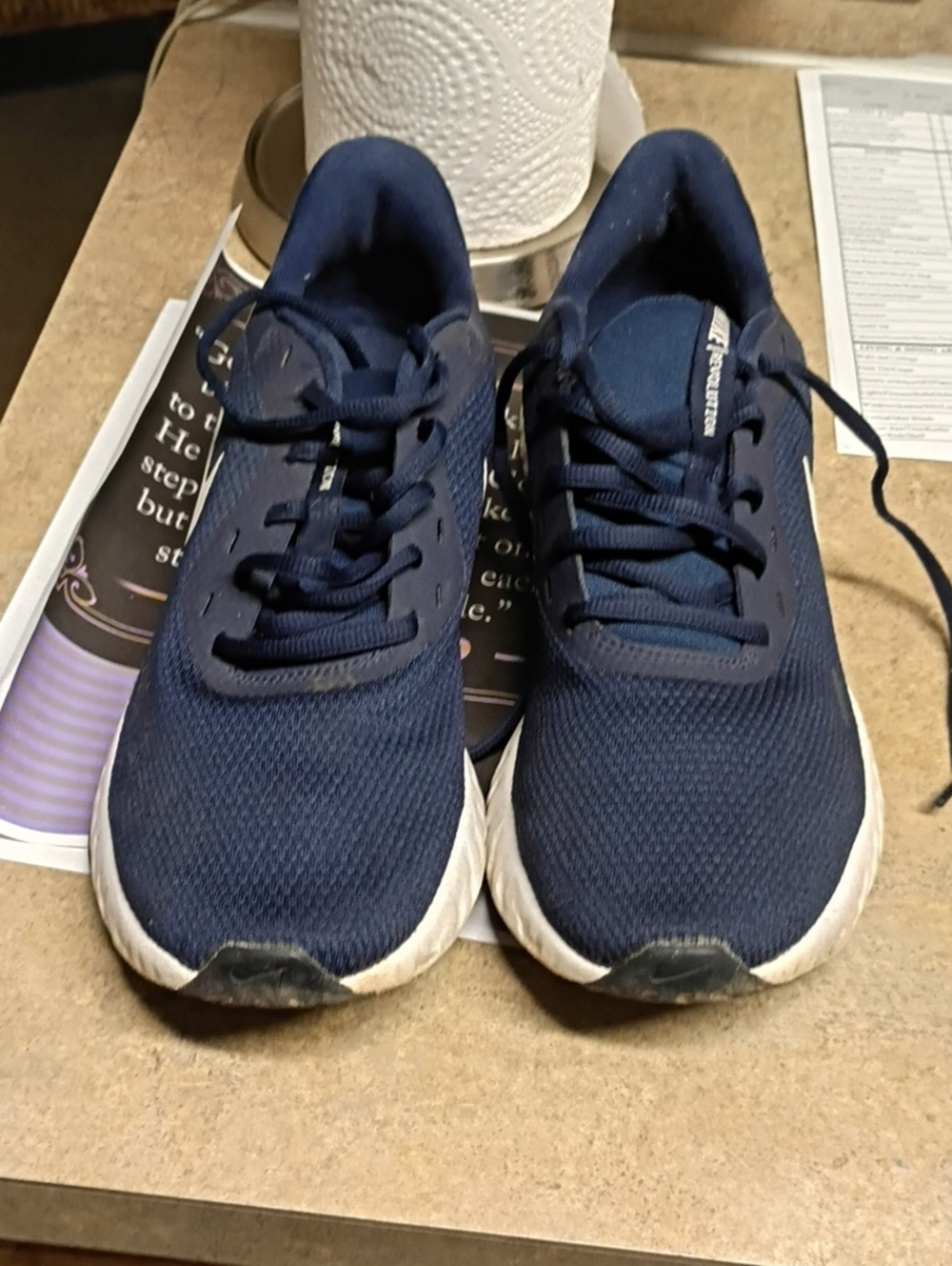 Nike Adults Navy Blue and White Sneakers